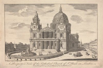 Vista en perspectiva de la iglesia catedral de St. Pauls de Londres de John Maurer
