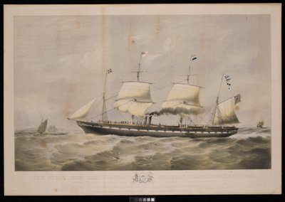 El Barco de Vapor Gran Bretaña... Propietarios Messrs Gibbs  Co... Al pueblo de Gran Bretaña y los Estados Unidos de América, Esta placa está respetuosamente dedicada... de John McGahey