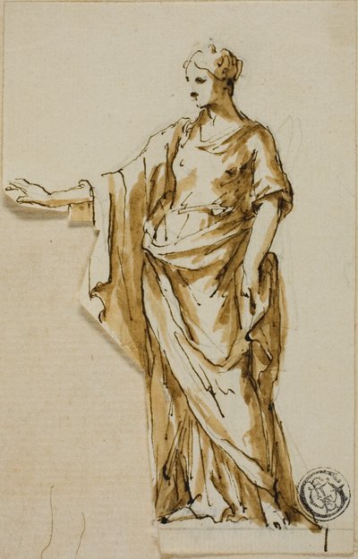 Figura femenina de pie con el brazo derecho levantado de John Michael Rysbrack