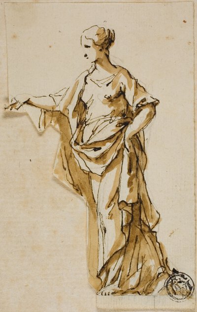 Figura femenina de pie con la mano derecha levantada de John Michael Rysbrack