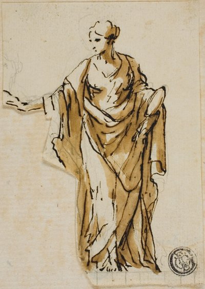 Figura femenina de pie con la mano derecha levantada de John Michael Rysbrack