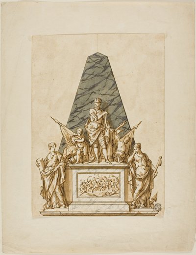 Diseño no ejecutado para el monumento al primer duque de Marlborough de John Michael Rysbrack
