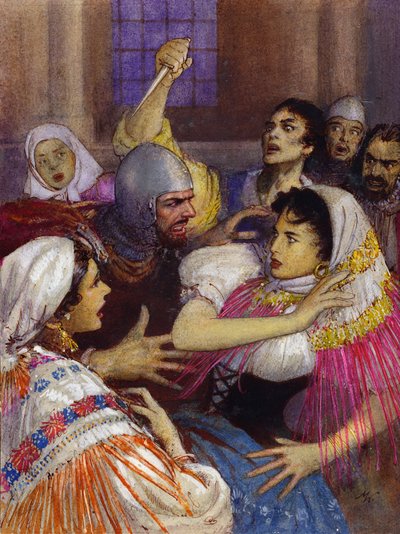 Masacre de las Vísperas Sicilianas (gouache sobre papel) de John Millar Watt
