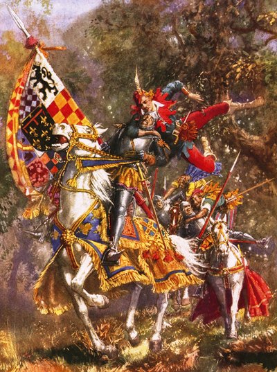 Robin Hood saltando de un árbol de John Millar Watt