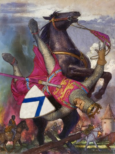 La caída de Guillermo el Conquistador (gouache sobre papel) de John Millar Watt