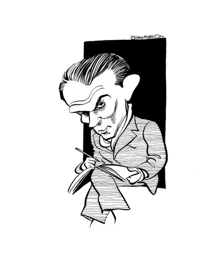 Caricatura de Bruno Schulz, escritor, artista gráfico y crítico literario polaco: 12 de julio de 1892 - 19 de noviembre de 1942 de John Minnion