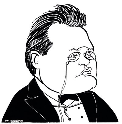 Max Reger - caricatura del compositor alemán de John Minnion