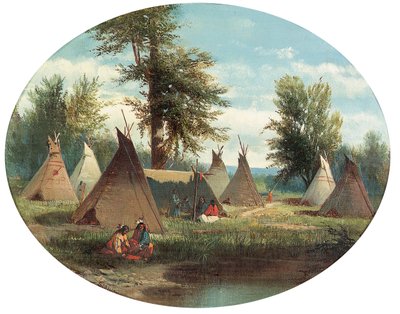 Campamento Assiniboin de John Mix Stanley
