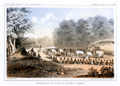 Distribución de bienes a los Gros Ventres 26 de agosto de 1853 1856 de John Mix Stanley