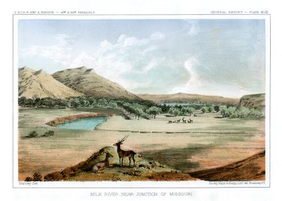 Río Milk, cerca de la confluencia con el Missouri, 1856 de John Mix Stanley