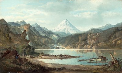 Paisaje de Montaña con Indios, 1870-75 de John Mix Stanley