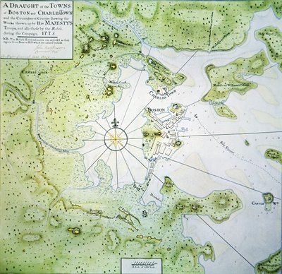 Mapa de Boston y Charlestown de John Montresor