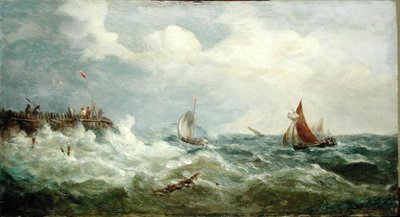 Barcos dirigiéndose a la boca del puerto de John Moore