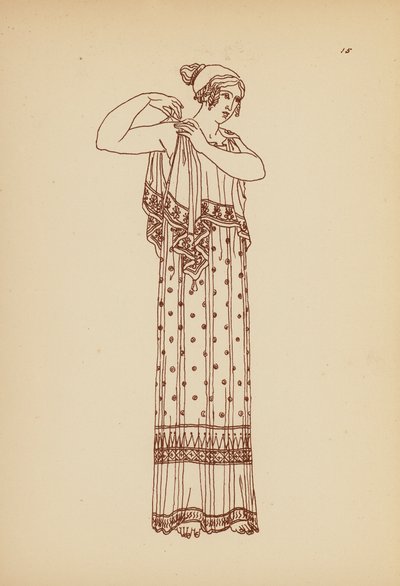 Traje femenino de la Antigua Grecia (litografía) de John Moyr Smith