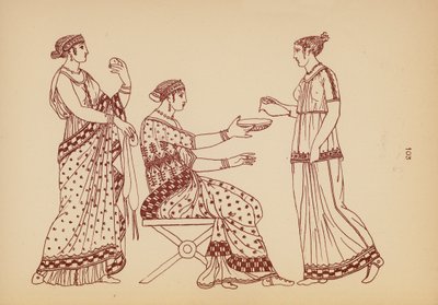 Traje femenino de la Antigua Grecia (litografía) de John Moyr Smith