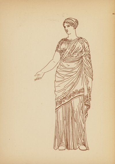 Traje femenino de la Antigua Grecia (litografía) de John Moyr Smith