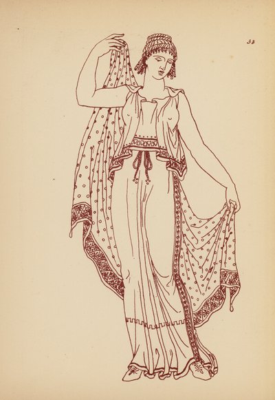 Traje femenino de la Antigua Grecia (litografía) de John Moyr Smith