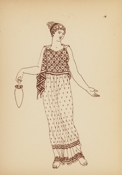Traje femenino de la Antigua Grecia (litografía) de John Moyr Smith