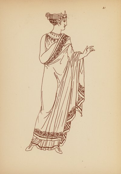 Traje femenino de la Antigua Grecia (litografía) de John Moyr Smith