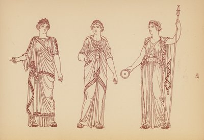 Traje femenino de la Antigua Grecia (litografía) de John Moyr Smith