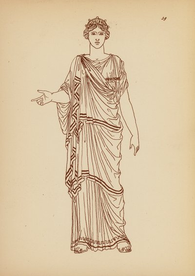 Traje femenino de la Antigua Grecia (litografía) de John Moyr Smith