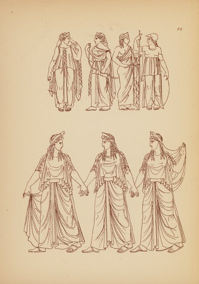 Traje femenino de la Antigua Grecia (litografía) de John Moyr Smith