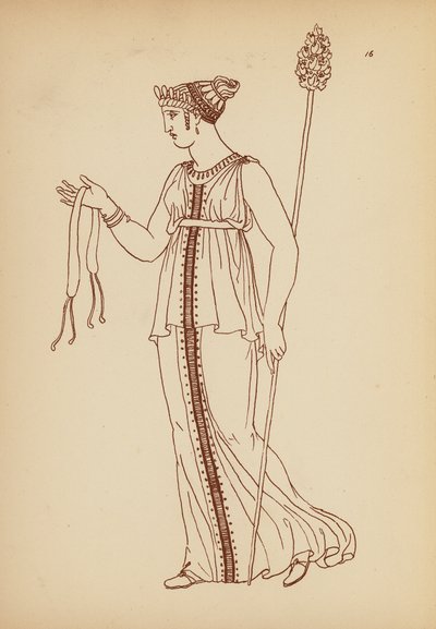 Traje femenino de la Antigua Grecia (litografía) de John Moyr Smith