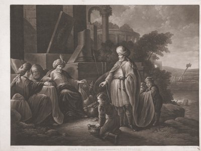 Hiram, rey de Tiro, envía regalos al rey Salomón de John Murphy