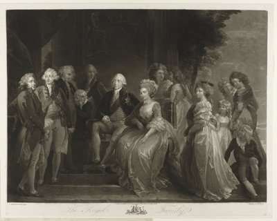 Retrato de la Familia Real del Reino Unido La familia real (título sobre objeto) de John Murphy