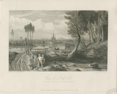 Lichfield - Vista Este: grabado en acero, nd [c 1835] de John Murray