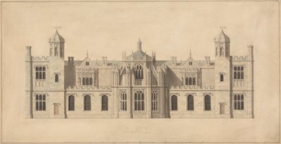 Corsham Court, Wiltshire: Alzado de la fachada norte de John Nash