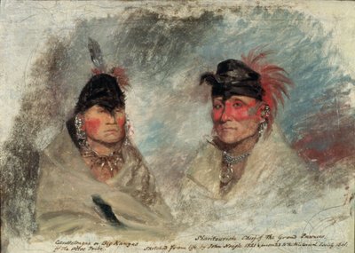 Gran Kansas, o Caussetongua, y Sharitarishe, Jefe de los Pawnees Grandes, 1821 de John Neagle