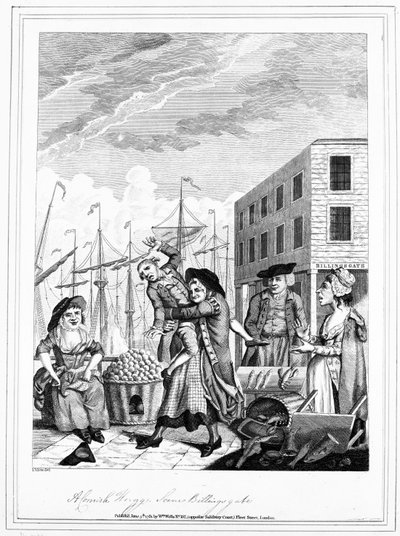 Un Abrazo de Cornualles en Billingsgate, 1781 de John Nixon