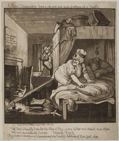 Un extintor de patente, siendo un modo seguro y fácil de apagar una vela, 1801 de John Nixon