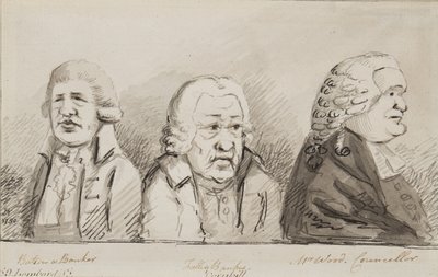 Batson, un banquero, Tulley, banquero, Sr. Wood, consejero, 69 Lombard Street, Cornhill, 1790 de John Nixon