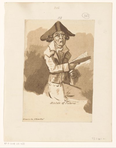 Hombre en una subasta de cuadros
En una venta de Cuadros (título en el objeto) de John Nixon