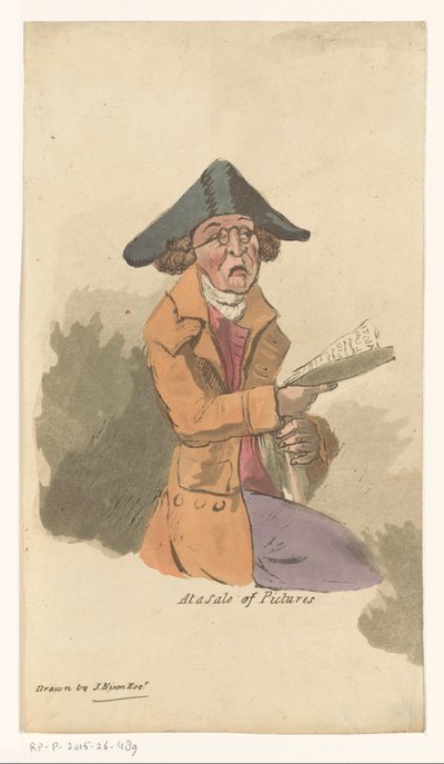 Hombre en una subasta de cuadros
En una venta de Cuadros (título en el objeto) de John Nixon