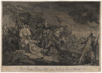 La batalla de Bunker Hill, o La muerte del General Warren, c. 1798-1817 (grabado) de John Norman