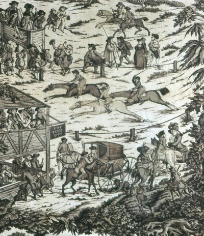 Carreras de caballos en el Turf Inn (Amueblar tela) de John Nost Sartorius
