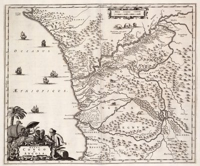 Carta del Congo y Angola, África de John Ogilby
