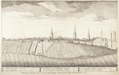 St Andrews Delineado - Vista de la ciudad de St Andrews desde el sureste de John Oliphant