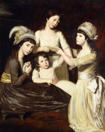 Retrato de Grupo de Mary, Charlotte, Caroline y Eliza, hijas de Christopher y Anne Gullett de John Opie