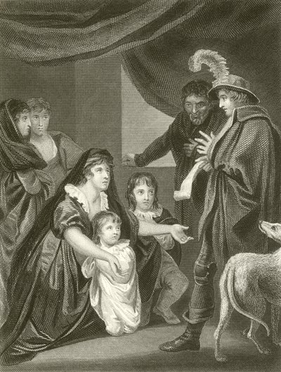 Lady Elizabeth Gray suplicando a Eduardo IV que proteja a sus hijos de John Opie