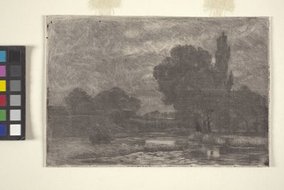 Paisaje pantanoso (aguafuerte y monocopia) de John Otis Adams
