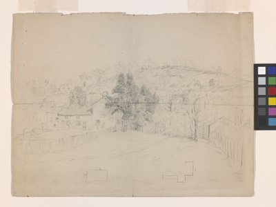 Street In Brookville (lápiz sobre papel blanco) de John Otis Adams