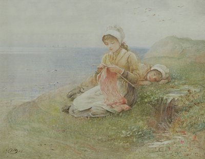 Niña tejiendo de John Parker