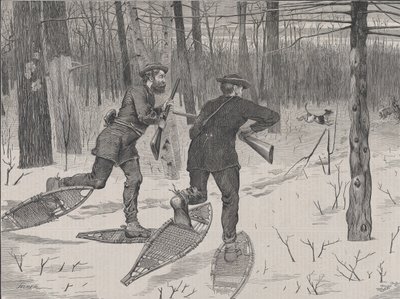 Caza de ciervos en los Adirondacks en invierno, Every Saturday, Vol. II, Nueva Serie..., 21 de enero de 1871 de John Parker Davis