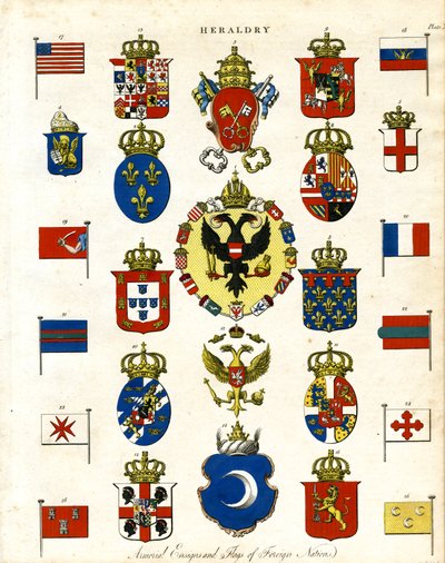 Escudos de armas y banderas de naciones extranjeras de John Pass