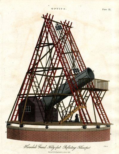 El gran telescopio reflector de cuarenta pies de Herschel de John Pass