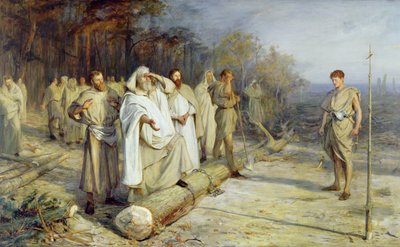 Fijando el sitio de un altar cristiano temprano de John Pettie